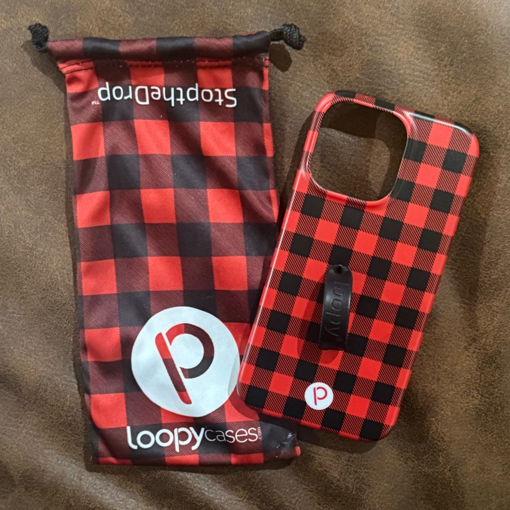 Loopy Cases Red & Black Buffalo Plaid iPhone 14 Pro Phone Case